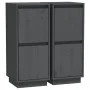 Aparador 2 uds madera maciza de pino gris 31,5x34x75 cm de vidaXL, Aparadores - Ref: Foro24-813385, Precio: 67,00 €, Descuent...