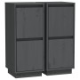 Sideboard 2 pcs solid gray pine wood 31.5x34x75 cm by vidaXL, Sideboards - Ref: Foro24-813385, Price: 79,68 €, Discount: %