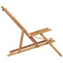 Silla de playa plegable madera maciza de eucalipto y tela beige