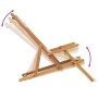 Silla de playa plegable madera maciza de eucalipto y tela beige