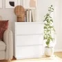 Sideboard aus massivem weißem Kiefernholz, 60 x 34 x 75 cm von vidaXL, Sideboards - Ref: Foro24-813361, Preis: 87,13 €, Rabat...