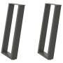 Patas para consola en forma de U (2 unidades), antracita, 28 x (72-73) cm, acero de , Patas para mesas - Ref: Foro24-4012778,...