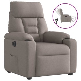 Sillón reclinable eléctrico tela gris taupé