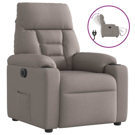 Sillón reclinable eléctrico tela gris taupé de , Sillones - Ref: Foro24-3303019, Precio: 232,27 €, Descuento: %