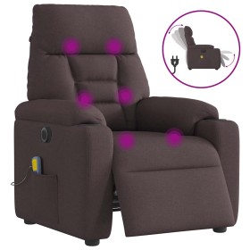 Sillón reclinable de masaje eléctrico tela marrón oscuro de , Sillones - Ref: Foro24-3303027, Precio: 249,44 €, Descuento: %