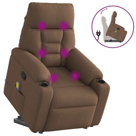 Silla de masaje reclinable de pie de tela marrón de , Sillones - Ref: Foro24-3303046, Precio: 268,58 €, Descuento: %