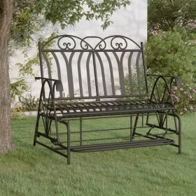 Banco balancín de jardín de 2 plazas acero negro 114 cm de vidaXL, Bancos de jardín - Ref: Foro24-318833, Precio: 228,19 €, D...