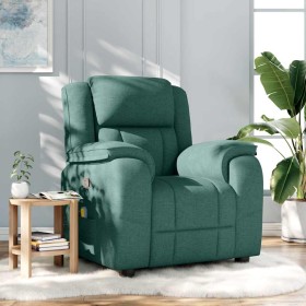 Sillón de masaje reclinable de tela verde oscuro
