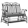 2-Sitzer-Gartenschaukelbank aus schwarzem Stahl 114 cm von vidaXL, Gartenbänke - Ref: Foro24-318833, Preis: 237,40 €, Rabatt: %