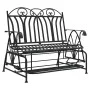 2-Sitzer-Gartenschaukelbank aus schwarzem Stahl 114 cm von vidaXL, Gartenbänke - Ref: Foro24-318833, Preis: 228,19 €, Rabatt: %
