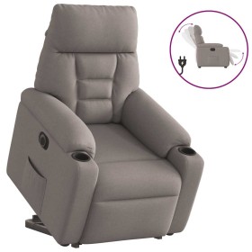 Sillón eléctrico reclinable elevable de tela gris taupe de , Sillones - Ref: Foro24-3303059, Precio: 298,87 €, Descuento: %