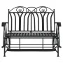 Banco balancín de jardín de 2 plazas acero negro 114 cm de vidaXL, Bancos de jardín - Ref: Foro24-318833, Precio: 228,19 €, D...