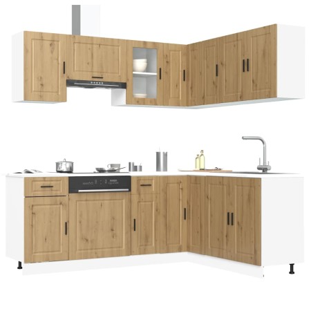 Mueble de cocina Porto 11 piezas artesanal roble de , Armarios de cocina - Ref: Foro24-3314970, Precio: 739,01 €