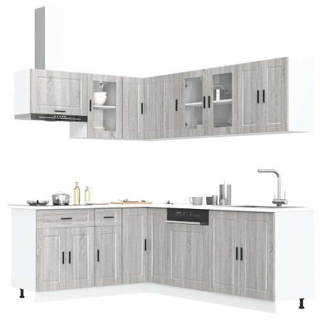Mueble cocina Porto sonoma gris 11 pzas madera contrachapada de , Armarios de cocina - Ref: Foro24-3314907, Precio: 782,97 €