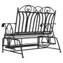Banco balancín de jardín de 2 plazas acero negro 114 cm de vidaXL, Bancos de jardín - Ref: Foro24-318833, Precio: 228,19 €, D...