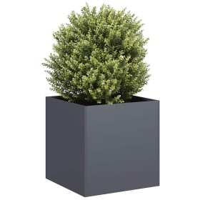 Jardinera de acero laminado en frío antracita 40x40x40 cm