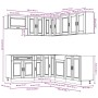 Mueble de cocina Porto negra 11 piezas madera contrachapada