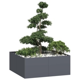 Jardinera acero gris antracita 100x100x40 cm de , Maceteros y jardineras - Ref: Foro24-860817, Precio: 142,77 €, Descuento: %