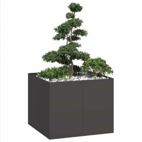 Jardinera acero negro 100x100x80 cm de , Maceteros y jardineras - Ref: Foro24-860822, Precio: 151,83 €, Descuento: %