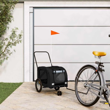 Remolque de bicicleta mascotas hierro tela Oxford negro | Foro24.es | Tu tienda online para hogar, jardín y más Foro24.es