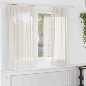 Cortinas de gasa con bolsillos para varillas 2 uds. crema