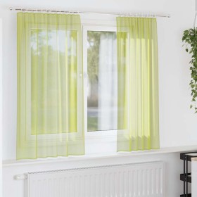 Cortinas de gasa con bolsillos para varillas 2 uds. verde