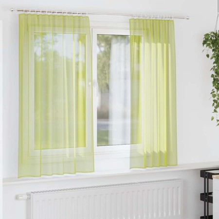 Cortinas de gasa con bolsillos para varillas 2 uds. verde | Foro24.es | Tu tienda online para hogar, jardín y más Foro24.es