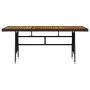 Gartentisch PE Rattan und Akazie massiv schwarz 160x70x72 cm von vidaXL, Gartentische - Ref: Foro24-318694, Preis: 208,50 €, ...