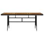 PE rattan and solid black acacia garden table 160x70x72 cm by vidaXL, Garden tables - Ref: Foro24-318694, Price: 187,78 €, Di...