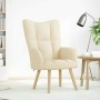 Sillón de relax de tela color crema