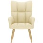 Sillón de relax de tela color crema