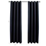 Cortinas opacas con anillas (2 unidades), color negro, 137 x