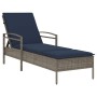 Tumbona con cojín gris 63x200x81 cm ratán sintético (solo EE. UU.) de , Tumbonas - Ref: Foro24-368305, Precio: 165,20 €