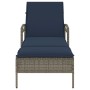 Tumbona con cojín gris 63x200x81 cm ratán sintético (solo EE. UU.) de , Tumbonas - Ref: Foro24-368305, Precio: 165,20 €