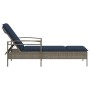 Tumbona con cojín gris 63x200x81 cm ratán sintético (solo EE. UU.) de , Tumbonas - Ref: Foro24-368305, Precio: 165,20 €