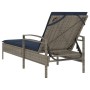 Tumbona con cojín gris 63x200x81 cm ratán sintético (solo EE. UU.) de , Tumbonas - Ref: Foro24-368305, Precio: 165,20 €
