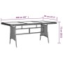 PE rattan and solid black acacia garden table 160x70x72 cm by vidaXL, Garden tables - Ref: Foro24-318694, Price: 187,78 €, Di...