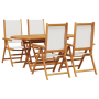 Juego de Comedor de Jardín de 5 Piezas en Blanco Crema de Madera Maciza de Acacia | Foro24.es | Tu tienda online para hogar, jardín y más Foro24.es