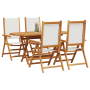 Juego de Comedor de Jardín de 5 Piezas en Blanco Crema de Madera Maciza de Acacia | Foro24.es | Tu tienda online para hogar, jardín y más Foro24.es