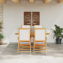 Juego de Comedor de Jardín de 5 Piezas en Blanco Crema de Madera Maciza de Acacia | Foro24.es | Tu tienda online para hogar, jardín y más Foro24.es