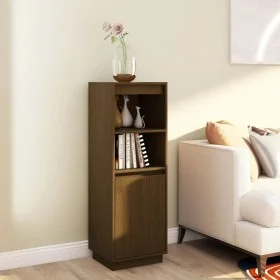 Hohe Anrichte aus massivem Kiefernholz honigbraun 37x34x110 cm von vidaXL, Sideboards - Ref: Foro24-813518, Preis: 69,03 €, R...