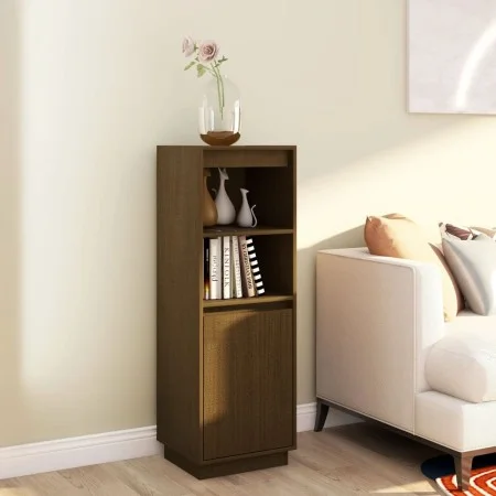 Tall solid pine wood sideboard in honey brown color 37x34x110 cm by vidaXL, Sideboards - Ref: Foro24-813518, Price: 69,03 €, ...