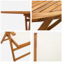 Juego de Comedor de Jardín de 5 Piezas en Blanco Crema de Madera Maciza de Acacia | Foro24.es | Tu tienda online para hogar, jardín y más Foro24.es