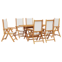 Juego de Comedor de Jardín de 7 Piezas Blanco Cremoso de Madera Sólida de Acacia de , Mesas de jardín - Ref: Foro24-3375743, ...