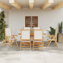 Juego de Comedor de Jardín de 7 Piezas Blanco Cremoso de Madera Sólida de Acacia de , Mesas de jardín - Ref: Foro24-3375743, ...