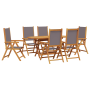 Juego de Comedor de Jardín de 7 Piezas Anthracite de Madera de Acacia de , Mesas de jardín - Ref: Foro24-3375745, Precio: 547...