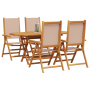 Juego de Comedor de Jardín de 5 Piezas Taupe de Madera Sólida de Acacia de , Mesas de jardín - Ref: Foro24-3375746, Precio: 3...