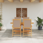 Juego de Comedor de Jardín de 5 Piezas Taupe de Madera Sólida de Acacia de , Mesas de jardín - Ref: Foro24-3375746, Precio: 3...