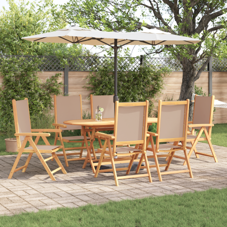 Juego de Comedor de Jardín de 7 Piezas Taupe de Madera Sólida de Acacia | Foro24.es | Tu tienda online para hogar, jardín y más Foro24.es