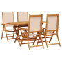 Conjunto de comedor de jardín de 5 piezas beige en madera de acacia de , Mesas de jardín - Ref: Foro24-3375748, Precio: 390,00 €